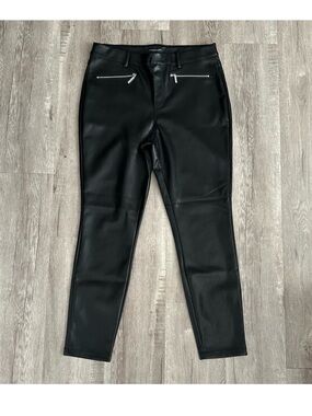 NWT Marc New York Fleece Lined High Waisted Faux Leather Pants Black Size M
